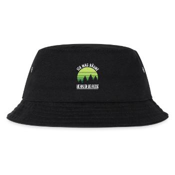 Ich Mag Bäume Die Halten Die Fresse Ironie Spruch - Kinder Bucket Hat - Schwarz - Vorne