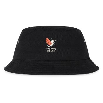 Funny Hummingbird Mem Winziger Vogel Big Energy - Kinder Bucket Hat - Schwarz - Vorne