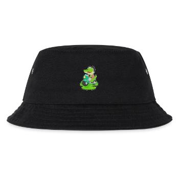 Krokodil Motorroller - Kinder Bucket Hat - Schwarz - Vorne