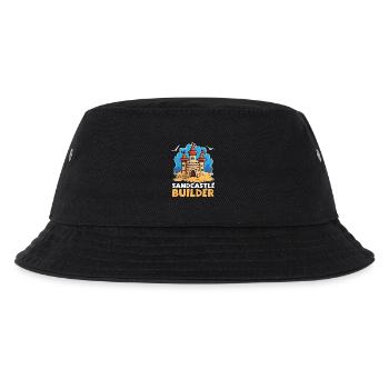 Sandburg Baumeister Kinder Strand Buddeln Motiv - Kinder Bucket Hat - Schwarz - Vorne