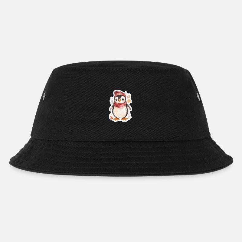 Pinguin - Kinder Bucket Hat - Schwarz