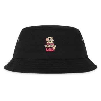 Ich vertraue Gott hier draußen - Kinder Bucket Hat - Schwarz - Vorne