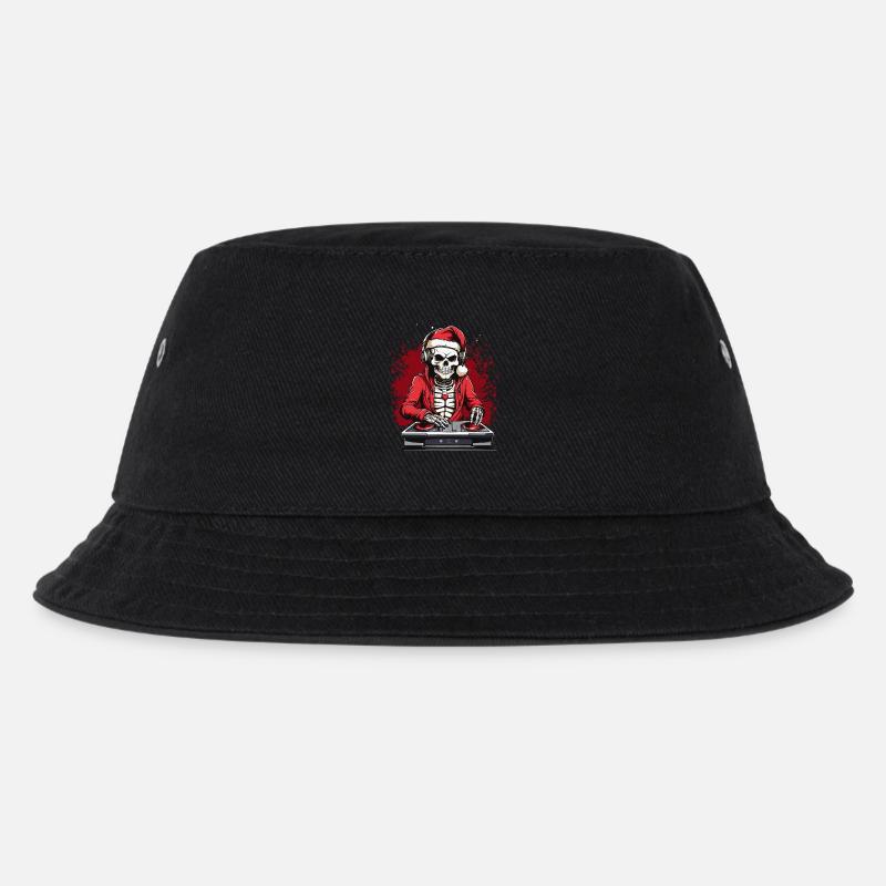 X-mas Skull-Dj  - Kinder Bucket Hat - Schwarz