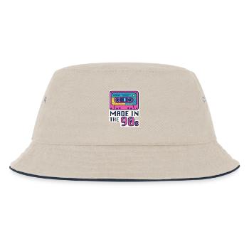 Cassette 90s Nostalgia Design - Kids’ Bucket Hat - ecru/navy - Front