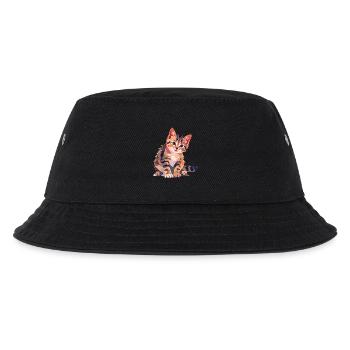 Bunte Geometrische Katzenillustration Modern - Kinder Bucket Hat - Schwarz - Vorne