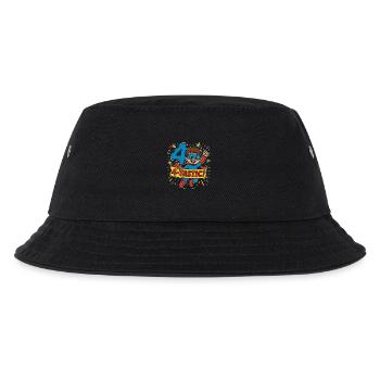 4 TASTIC Superhero Birthday Party Gift For Four - Kinder Bucket Hat - Schwarz - Vorne