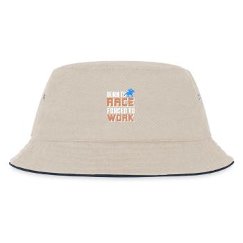 Fueled by Racing Forced into Day Job Humor - Kinder Bucket Hat - Natur/Navy - Vorne