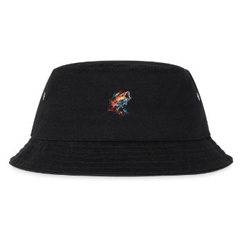 Fisch Farbklecks - Kinder Bucket Hat - Schwarz - Vorne