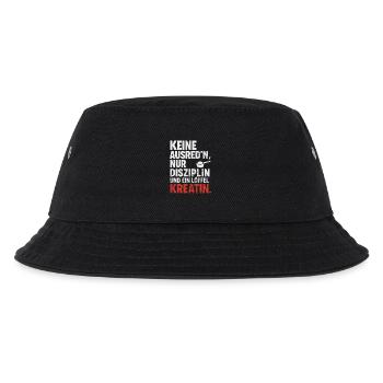 Keine Ausreden: Disziplin und Kreatin - Kinder Bucket Hat - Schwarz - Vorne