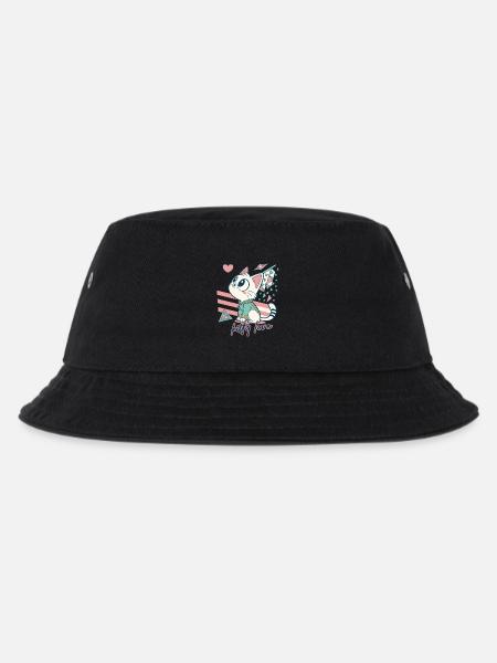 Kitty Love Geometrische Pop Art - Kinder Bucket Hat - Schwarz
