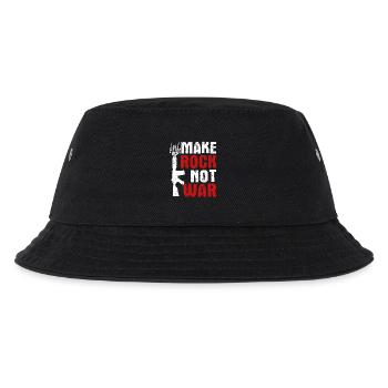 Make Rock Not War Music Guitar Rock Band - Kinder Bucket Hat - Schwarz - Vorne