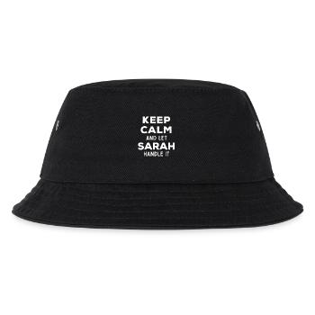 Keep Calm Lass Sarah das regeln Lustiger Spruch - Kinder Bucket Hat - Schwarz - Vorne