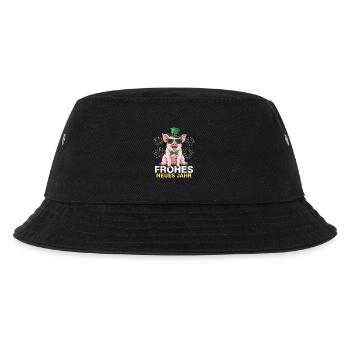 Frohes Neues Jahr Glücksschwein - Kinder Bucket Hat - Schwarz - Vorne