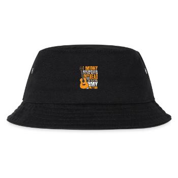 Gitarre Gitarrenspieler Musiker Gitarrist - Kinder Bucket Hat - Schwarz - Vorne