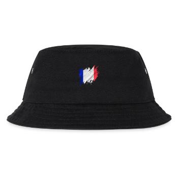 Flagge Frankreichs, zerrissen Stil - Kinder Bucket Hat - Schwarz - Vorne