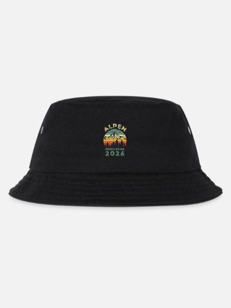 Alpenüberquerung 2026 Retro - Wandern - Kinder Bucket Hat - Schwarz