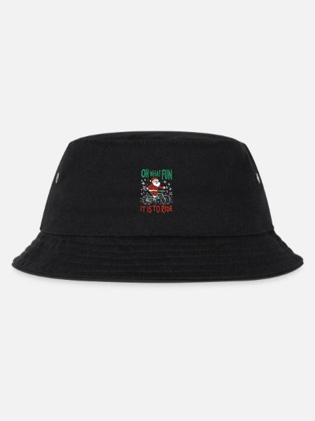 LUSTIGER WEIHNACHTSMANN FAHRRAD WEIHNACHTSGESCHENK - Kinder Bucket Hat - Schwarz