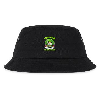 Cannabis Wichtel - Bong Gnom 420  - Kinder Bucket Hat - Schwarz - Vorne