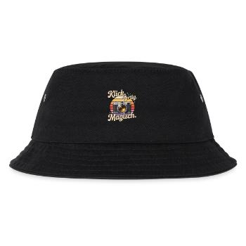 Klick Fertig Magisch Retro-kamera-enthusiasten - Kinder Bucket Hat - Schwarz - Vorne