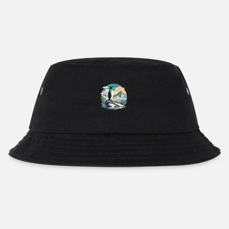 Pinguine Pinguin - Kinder Bucket Hat - Schwarz