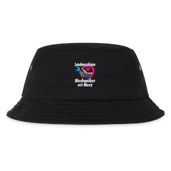 Landmaschinen Mechaniker mit HERZ - Kinder Bucket Hat - Schwarz - Vorne