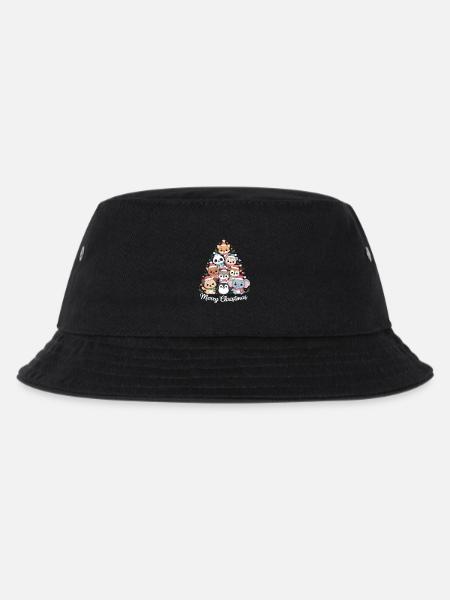 Tierischer Weihnachtsbaum – Niedliche Xmas Tiere - Kinder Bucket Hat - Schwarz