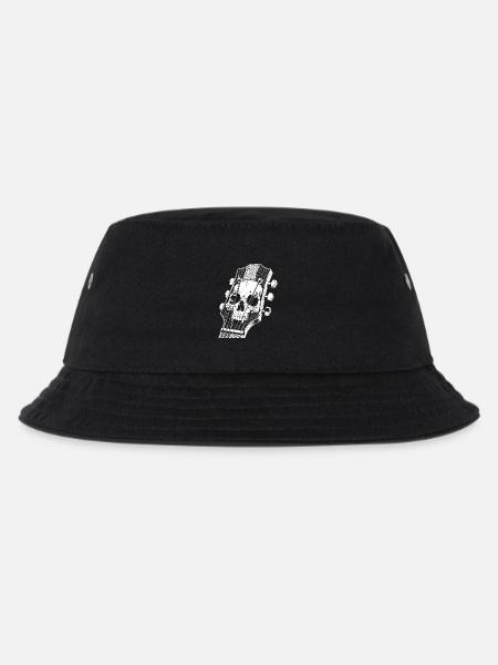 Totenkopf auf Gitarrenkopfplatte - Kinder Bucket Hat - Schwarz