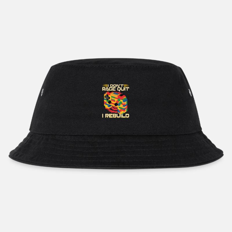 Building Blocks Gamer Gaming Brick Builder - Kinder Bucket Hat - Schwarz