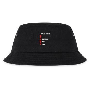 ADHD Schriftzug Vertikale Akzente - Kinder Bucket Hat - Schwarz - Vorne
