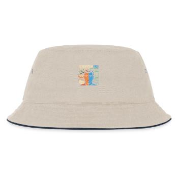 Generation 1995 Retro Tech Doppelporträt - Kinder Bucket Hat - Natur/Navy - Vorne