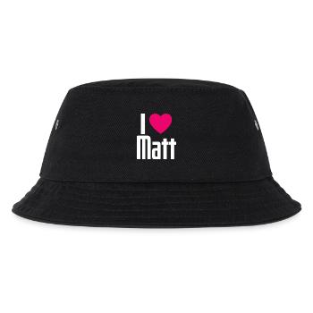 I Love Matt Pinkes Herz Ich liebe Matt - Kinder Bucket Hat - Schwarz - Vorne
