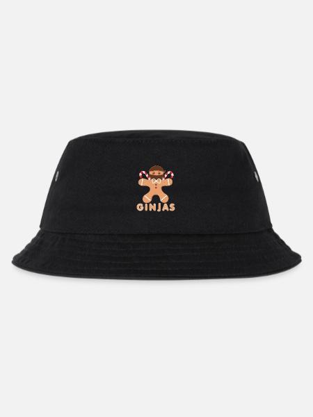 Maskierter Gingerbread mit Zuckerguss - Kinder Bucket Hat - Schwarz