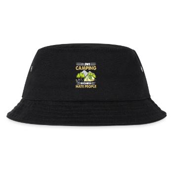 Camping - Kinder Bucket Hat - Schwarz - Vorne