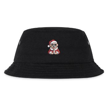 Christmas Dog in Santa Outfit - Kids’ Bucket Hat - black - Front