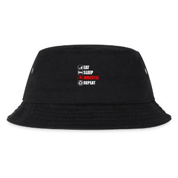 Eat sleep wrestle funny wrestling wrestler - Kids’ Bucket Hat - black - Front
