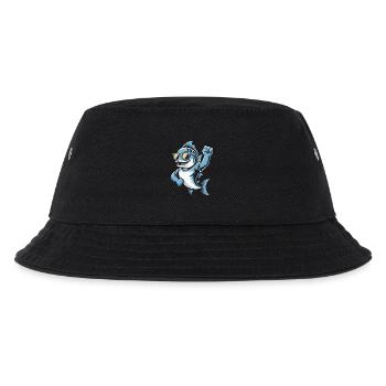 Shark mit Sonnenbrille Jubel - Kinder Bucket Hat - Schwarz - Vorne