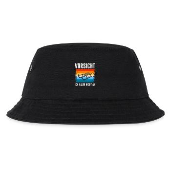 Schlitten Training VORSICHT ICH HALTE NICHT AN - Kinder Bucket Hat - Schwarz - Vorne