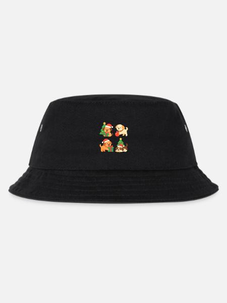 Weihnachtshunde mit Geschenken - Kinder Bucket Hat - Schwarz