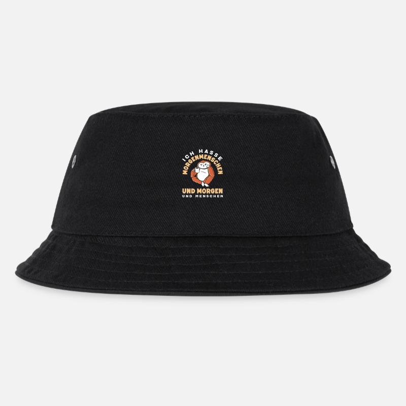 Ich hasse Morgenmenschen Kaffee Faultier - Kinder Bucket Hat - Schwarz