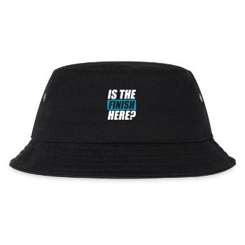 Is the finish here? lustiges Lauf Joggen Läufer - Kinder Bucket Hat - Schwarz - Vorne