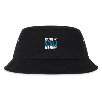 Is the finish here? lustiges Lauf Joggen Läufer - Kinder Bucket Hat - Schwarz - Vorne