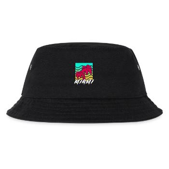 Miami Palmen Neon Gradient - Kinder Bucket Hat - Schwarz - Vorne