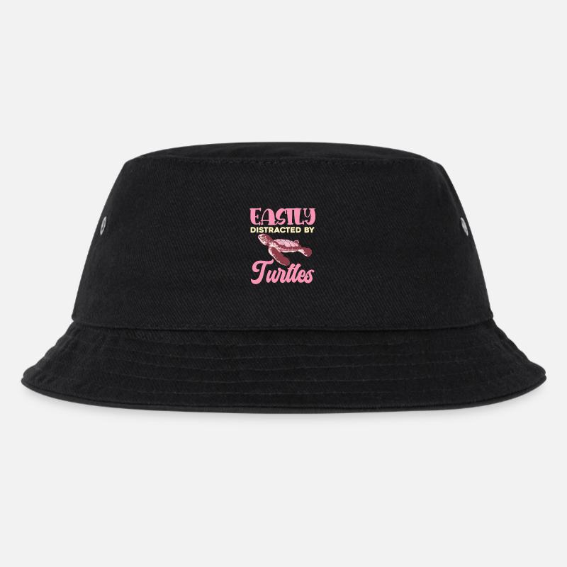 Leicht abgelenkt von Schildkröten - Kinder Bucket Hat - Schwarz