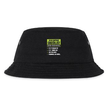 Tech Support Humor Checklist for Everyday Troubles - Kids’ Bucket Hat - black - Front