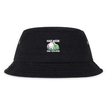 Shlafshirt Hase Hasi Müde Hasi Schlafen - Kinder Bucket Hat - Schwarz - Vorne
