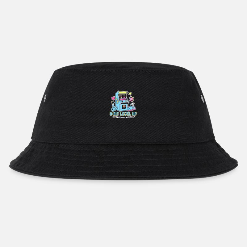 8-Bit LEVEL Arcade Retro Gaming Community - Kids’ Bucket Hat - black
