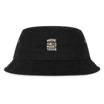  Meine Markt Tasche Obstmarkt Motiv Äpfel Birne - Kinder Bucket Hat - Schwarz - Vorne
