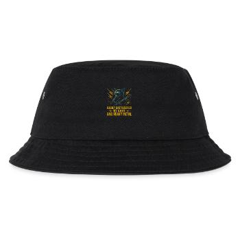 Katze Musik Heavy Metal Katzen Geschenkidee Lustig - Kinder Bucket Hat - Schwarz - Vorne