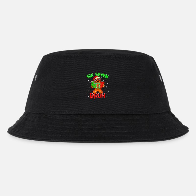 67 Christmas 6 7 Meme Gingerbread - Kinder Bucket Hat - Schwarz