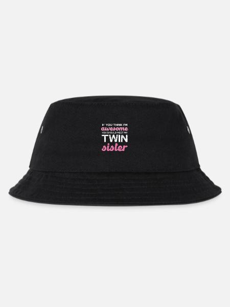 Zwillingsschwester Spruch T-Shirt - Kinder Bucket Hat - Schwarz